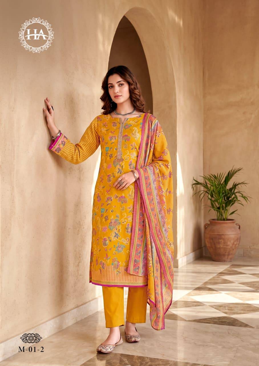 Orbit By Harshit Fashion Hub M-01 To M-06 Series Beautiful Festive Suits Stylish Fancy Colorful Casual Wear & Ethnic Wear Pure Zam Dresses At Wholesale Price